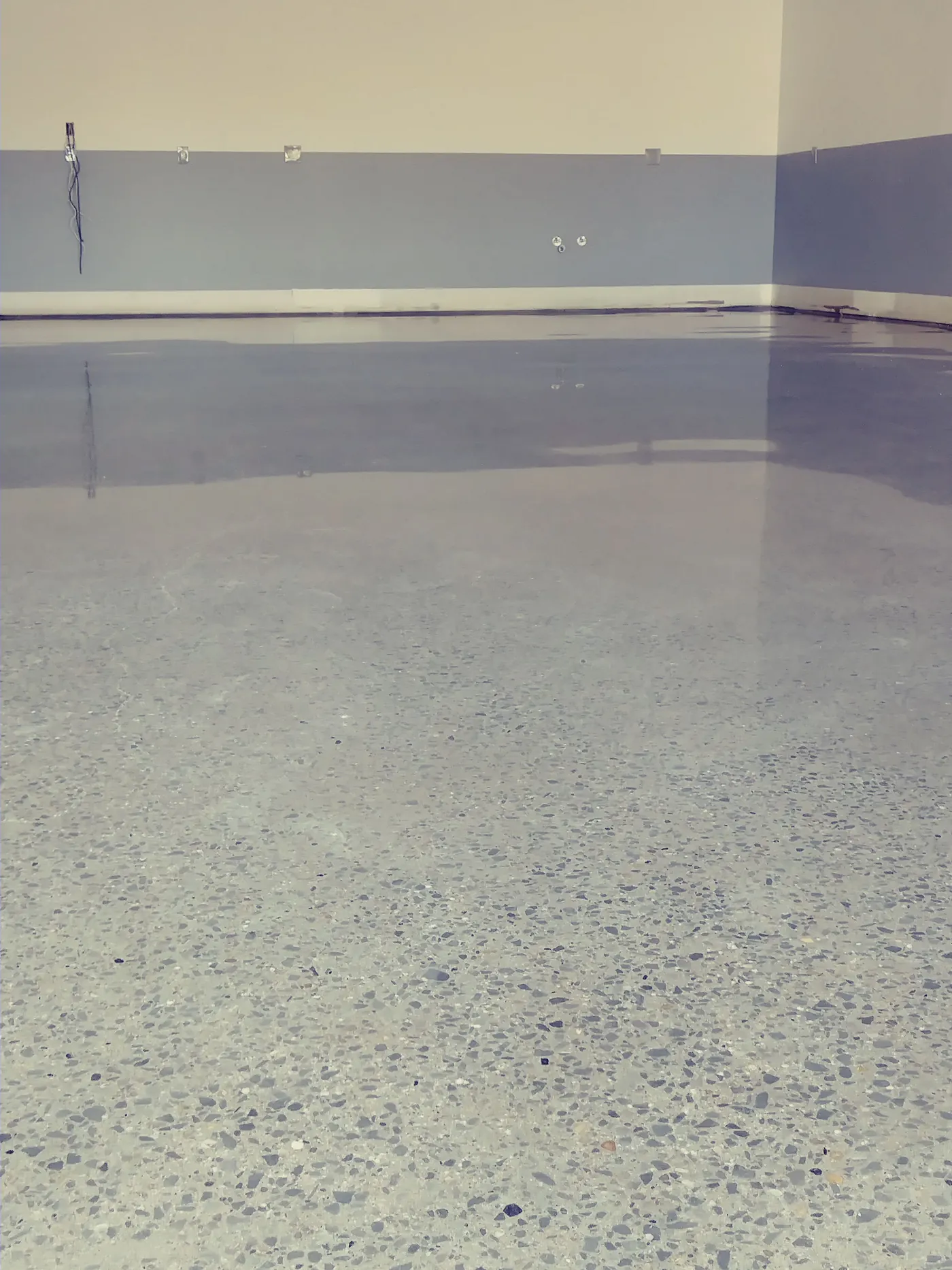 Polished concrete with exposed aggregate