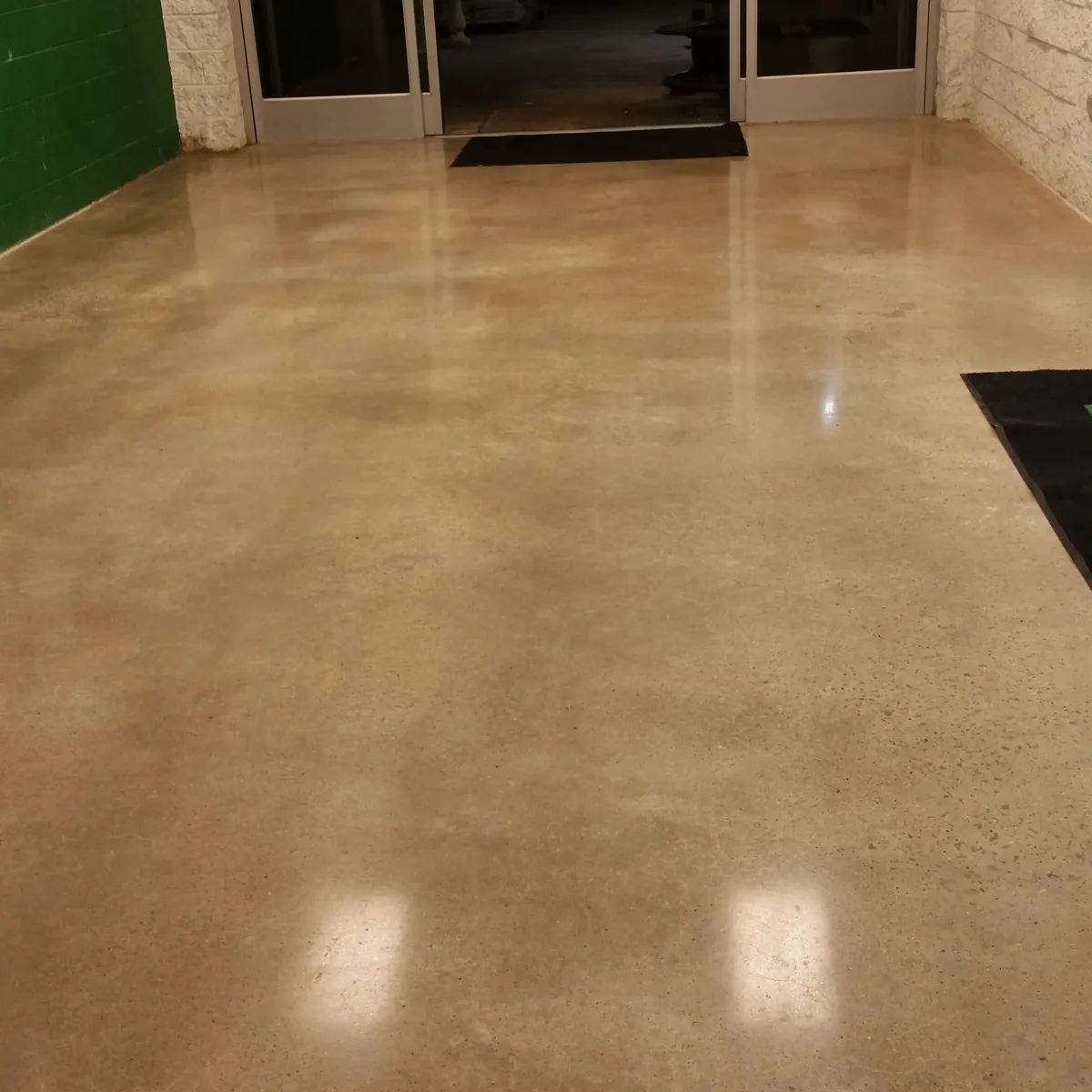 Retail entry after: polished concrete