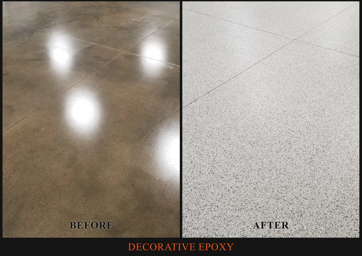 Decorative epoxy, before and after