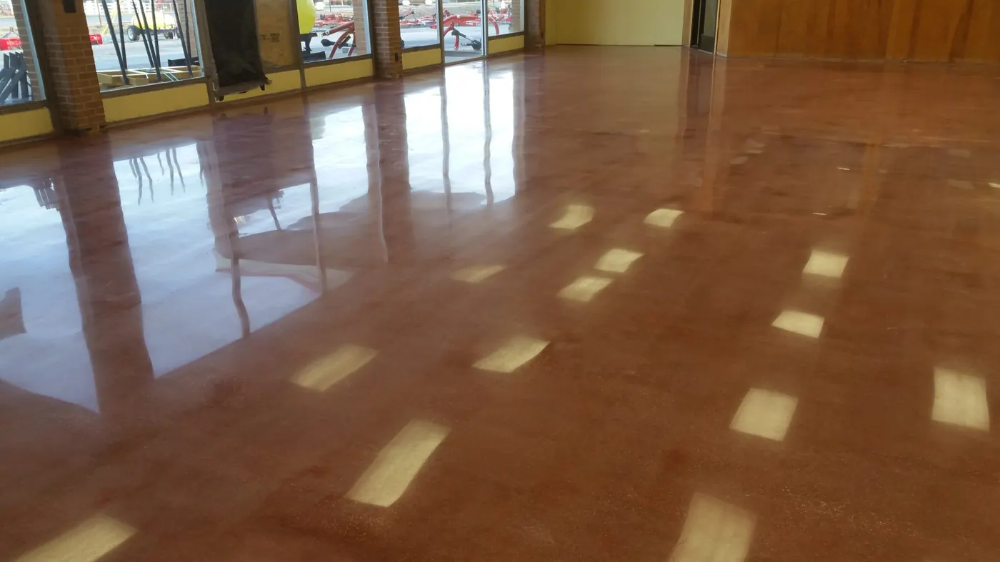 Stained and polished commercial floor