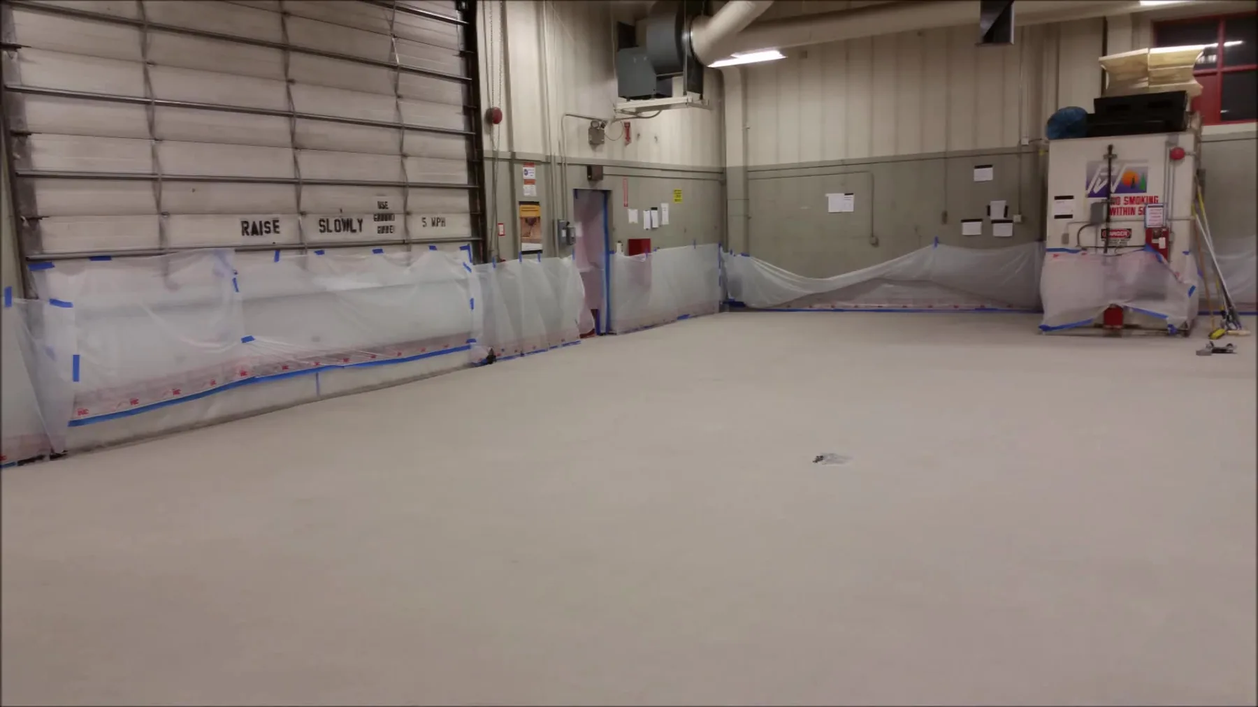 Large warehouse floor ready for coating